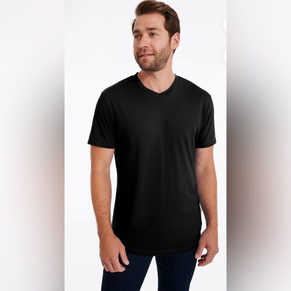 Swet Tailor Softest V-Neck Short Sleeve Tee in Black